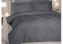 Постельное белье сатин Premium La Romano - Tracy Steel Grey (Турция), полуторный